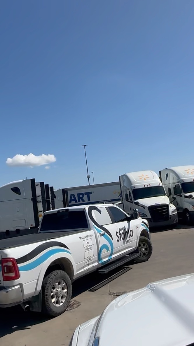 Stahla Rentals truck at a distribution center in Plainview, TX