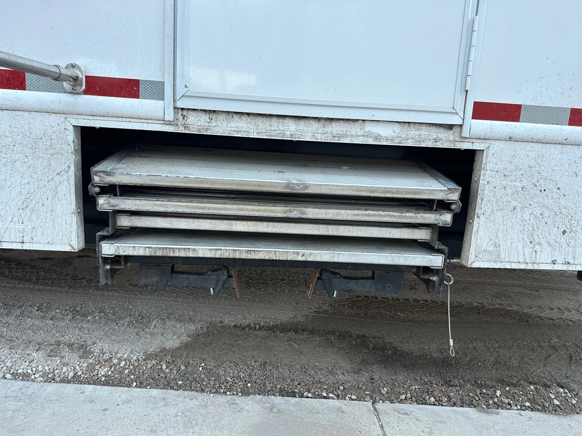Restroom trailer — on site for a Stahla job