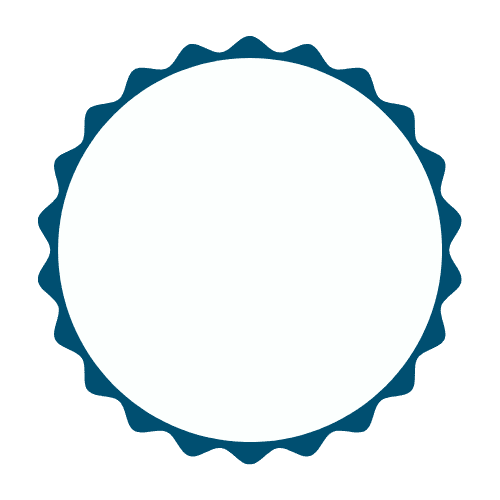 Blue scalloped circle border graphic