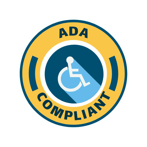 ADA Compliant seal with wheelchair symbol.